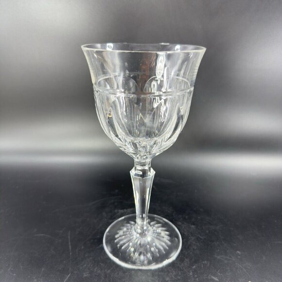 Josair Crystal Flute Drinking Glass Cup Goblet Marked On Bottom Clear Glass Vtg - Picture 9 of 12